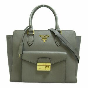 PRADA プラダ 2wayショルダーバッグ 2wayショルダーバッグ グレー系 レザー サフィアーノレザー 中古 レディース