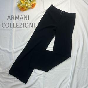 ARMANI COLLEZIONI カジュアルパンツ 黒 ブラック 36