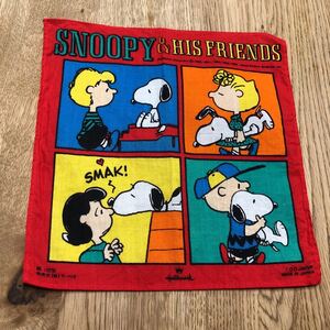 ★スヌーピー SNOOPY&HIS FRIENDS ミニハンカチ 昭和レトロ サンリオ 日本製 ビンテージ