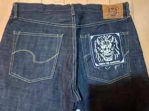 未使用　ONI DENIM × HINOYA 鬼デニム × ヒノヤ　 70th ANNIVERSARY MODEL　 “青鬼”　 ONI-DENIM 日本製 ジーンズ ワンウォッシュ　W36