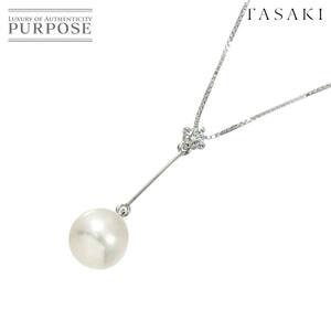 タサキ TASAKI アコヤ真珠 9.1mm ダイヤ 0.09ct ネックレス 42cm K18 WG ホワイトゴールド 750 田崎真珠 Pearl Necklace 90217513