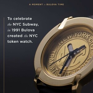 〓未使用 BULOVA ブローバ ニューヨーク地下鉄1991年記念 トークン腕時計 TOKEN WATCH ケース付き 電池切れ ξ