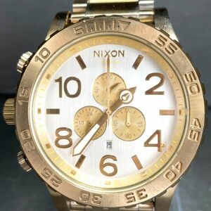 NIXON ニクソン 51-30 A083-1219 腕時計 アナログ クオーツ ステンレススチール ゴールド 多機能 3針 新品電池交換済み 動作確認済み