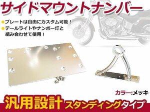 ビラーゴ250 TW200 サイドマウント ナンバーステーキット ナンバー プレート カスタム 金具 テールランプ や ナンバー灯と合わせて