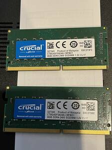 crucial DDR4-2400 SODIMM 8GB 2枚　ノートpc用メモリ