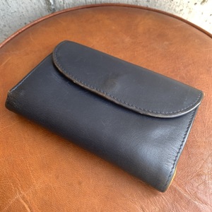 Whitehouse Cox Bridle Leather Compact Wallet ホワイトハウスコックス 三つ折り ブライドルレザー 財布 ネイビー イエロー