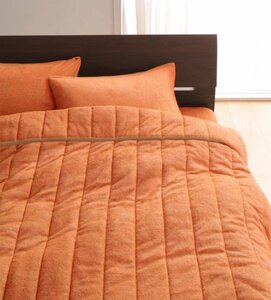 タオル地 タオルケット と 敷パッド のセット ダブルサイズ 色-サニーオレンジ/綿100%パイル 洗える