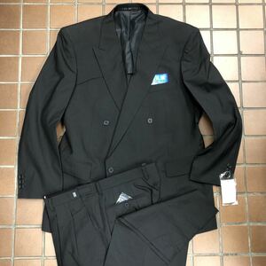 最安値　新品★激安/NicolaPisano/礼服ダブルスーツ/大きいサイズ BB7/ブラック　黒/ノーベンツ/冠婚葬祭　アジャスター付　良品質