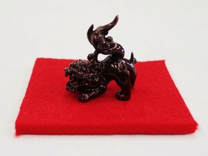 ★☆　未使用　保管品【　銅製　獅子　置物（ミニミニ）幅2.8×高3cm　】精密細工　金属工芸　魔除け　厄除　☆★