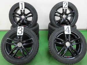 4本 ユーロテック 17インチ 7.5J +50 5H PCD112 スタッドレス ダンロップ ウインターマックス WM02 225/45R17 VW ゴルフ アウディ A3 8V 8P