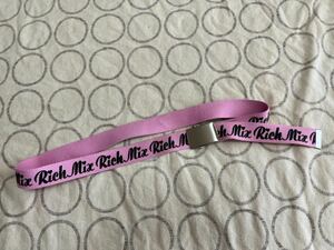 RichMix ブランドロゴのプリントかわいいキッズ布ベルト ピンク