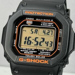 未使用同様 極美品 CASIO G-SHOCK GW-M5610R-1JF タフソーラー 電波受信 電波ソーラー マルチバンド6 スクウェア ブラック オレンジ