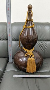 京都発 美品 ひょうたん 瓢箪 重量約12kg 高さ約57cm 胴回92cm 店舗備品 玄関 インテリア オブジェ 縁起物 置物 飾り物 縁起 金運 厄除け