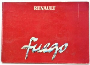 RENAULT FUEGO 1981 OWNERS MANUAL