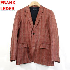【良品】フランクリーダー　リネンチェックジャケット　Frank Leder　サイズＸＳ　赤系チェック