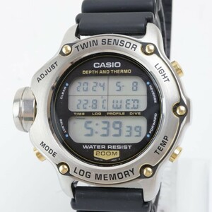 2405-518 カシオ クオーツ 腕時計 美品 CASIO DEP-600 潜水王 ログメモリー 970 箱 説件保有り