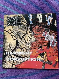 NAPALM DEATH ナパーム・デス HARMONY CORRUPTION UK盤 1991年　EARACHE RECORDS デスメタル グラインドコア ライナー/歌詞カード付き