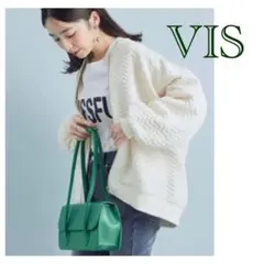 vis ビス　ヴィス　ブルゾン　ホワイト　ヘリンボーン　型押し　春コート