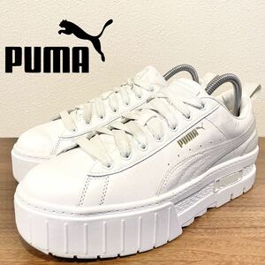 PUMA MAYZE CLASSIC WMNS プーマ メイズ クラシック ホワイト レディース 384209-01 ローカットスニーカー 厚底 24.5cm