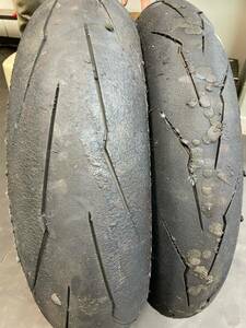 中古タイヤ　PIRELLI　DIABLO SUPERCORSA V3 SC1　110/70ZR17M/C (54W) 150/60ZR17M/C(66W) １セット　 　