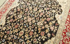 トルコ絨毯 カイセリ 手織り シルク100% 大判180cm×124㎝ ペルシャ絨毯好きな人へ