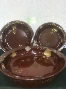銘々皿 木製漆器 レトロ 菓子皿 小皿 菓子器 プレート 皿 和食器 No.54