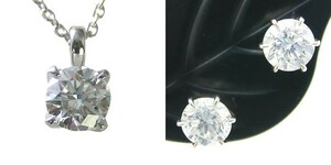 ダイヤモンド ネックレス ピアス 0.46ct Dカラー SI2クラス 3EXカット 0.8ctup Dカラー VSクラス 3EXカット GIA