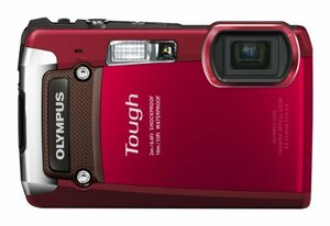 OLYMPUS デジタルカメラ TG-820 レッド 10m防水 2m耐落下衝撃 -10℃耐低温 (中古品)