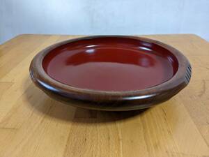 昭和の名品 山中漆器 菓子器 直径24cm 木製 菓子皿