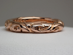 【ROYAL ORDER】ロイヤルオーダー 18K PG ピンクゴールド リボンバンド RIBBON BAND18K PINKGOLD #10.5号　新品同様美品