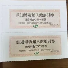 鉄道博物館入館割引券 2枚 JR東日本 株主サービス券