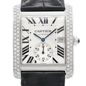 Cartier カルティエ タンク MC ダイヤモンド ダイヤベゼル W5330003 30m防水 SS ステンレス アフターダイヤ メンズ 自動巻き