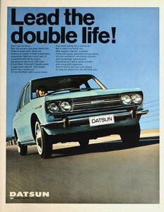 稀少！1968年ダットサン広告/Datsun 1600 Luxury Sedan/日産自動車/昭和レトロ/旧車/E