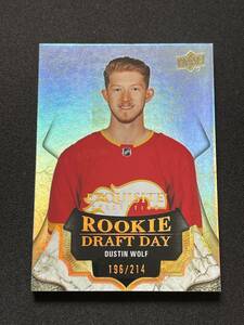 Dustin Wolf【NHL 2023-2024 UPPER DECK Black Diamond】RC Rookie Draft Day Exquisite #/214 | Calgary Flames