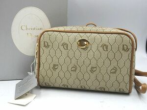 ☆未使用 ChristianDior クリスチャンディオール オールド PVC ハニカム柄 ヴィンテージ レトロ ショルダーバッグ 斜め掛け ミニバッグ☆