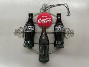 超レア /当時物/昭和レトロ/コカ・コーラ Drink レギュラービン 壁掛けディスプレイ店舗資材　+　ビン3本
