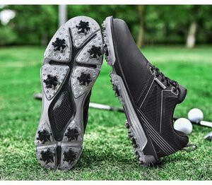 GRF-X6 黒 46 絶賛 防滑 耐磨 撥水 通気性 強い弾力性 メンズ ゴルフシューズ 運動靴 スニーカー フィット感 40-47選