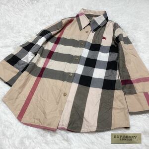 Burberry バーバリーロンドン メガチェック イングランド製 シャツ 七分　トップス ブラウス シャツ 