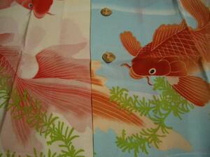 シルク　アロハシャツ　FUKUWA-UCHI　フクワウチ　金魚　S　クレイジーパターン　和柄　アロハ　土佐錦　らんちゅう　サンサーフ　goldfish