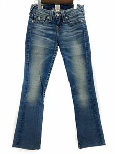 TRUE RELIGION トゥルーレリジョン ビーズ デニムパンツ size24/青 ■■ ☆ ebb3 レディース