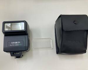 S【2D08】MINOLTA ミノルタ AUTO280PX ストロボ フラッシュ フィルムカメラ 当時物 照明 アクセサリー 動作未確認 専用ケース付き カメラ