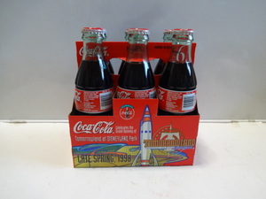 コカコーラ 1998年 ディズニー ランド TOMORROW LAND GRAND OPENING 記念ボトル 6本 USA ボトル瓶 未開封 デッドストック　飲めません!