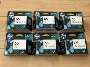 数9/6個セット HP 65 純正 インクカートリッジ ヒューレットパッカード 3色カラー N9K01AA 使用期限 2023.7月 画像参照!!