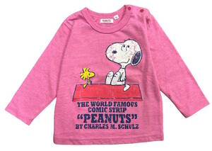 ★即決★新品タグ付 ピーナッツ PEANUTS スヌーピー★ダメージプリント スヌーピーとウッドストック 長袖Tシャツ★95cm 2-3才 ￥1650