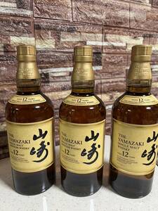 ② 1円〜！ 未開栓 SUNTORY サントリー 山崎 12年 シングルモルト 3本セット YAMAZAKI 700mL 43%