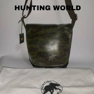 未使用品［人気 brand］【HUNTING WORLD ハンティングワールド 】(カモフラ メッセンジャーバッグ ）ショルダーバッグ 迷彩柄　旅行