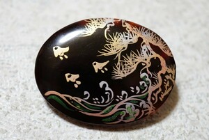 1852 和装 金蒔絵 本鼈甲 べっ甲 ブローチ ヴィンテージ アクセサリー アンティーク べっこう 装飾品