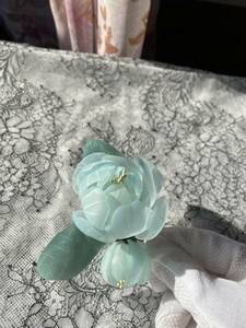 ハンドメイド ヘアアクセサリー かんざし 142 薄いブルーのお花