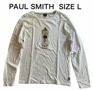 【送料無料】中古 PAUL SMITH ポールスミス 長袖プリントTシャツ スプレー SPRAY サイズL