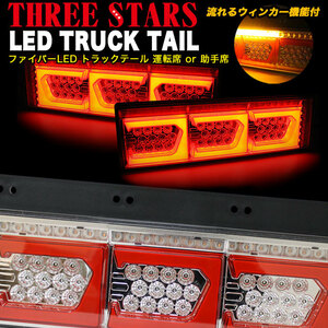 【レッド×メッキ 運転席用】 LED トラック テール ライト ランプ シーケンシャル Eマーク FJ5141-red-r